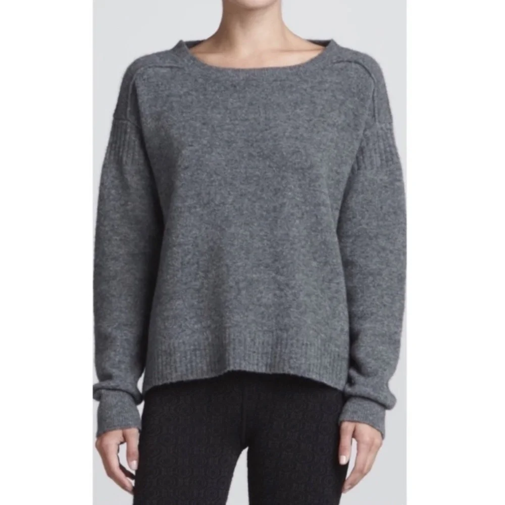 A.L.C. 'Arnaud' Knit Open Back Merino Wool Sweater in Gray Size Small